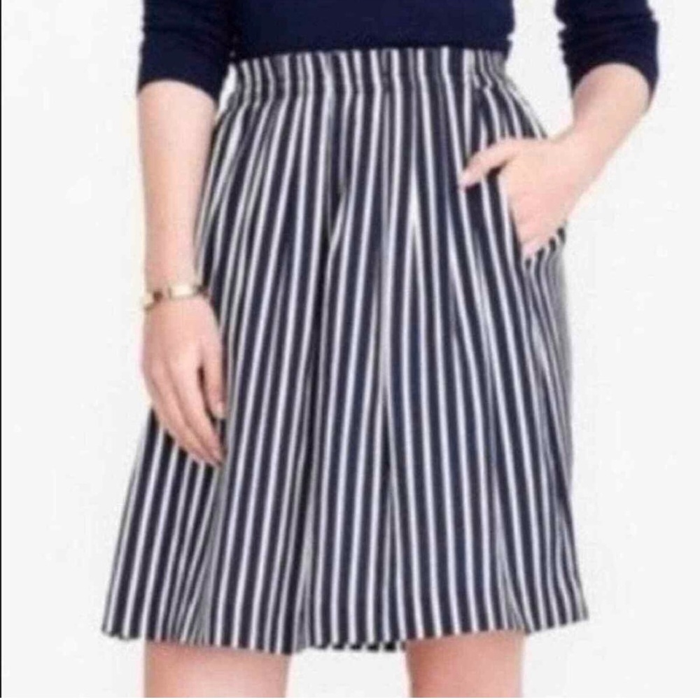NWT- JCrew Factory - Pleated Striped Skirt w/ Elasticized Waist